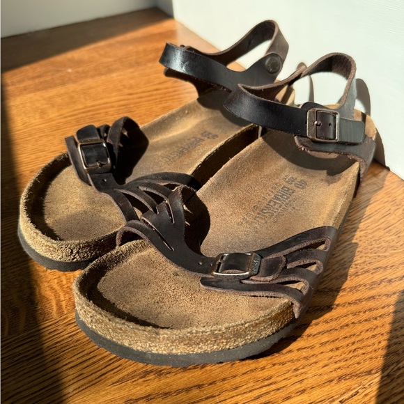 BIRKENSTOCK Bali Sandals‎ Strappy Cork Comfort Hippie Crunchy Boho Leather 40 - Picture 1 of 8